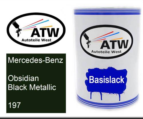 Mercedes-Benz, Obsidian Black Metallic, 197: 500ml Lackdose, von ATW Autoteile West.